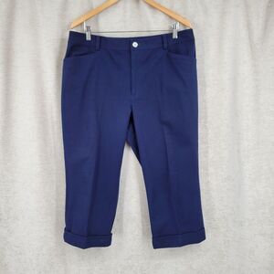Lauren Ralph Lauren Y2K Blue Denim Jean Capri Cuffed Hem Women's Plus Size 16